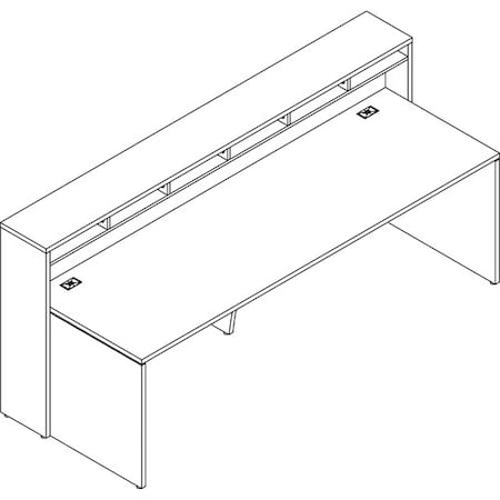 Groupe Lacasse Desk, Rectangular, 96inWx36inDx29-3/8inH, Sahara LASM1SGS3696SMR